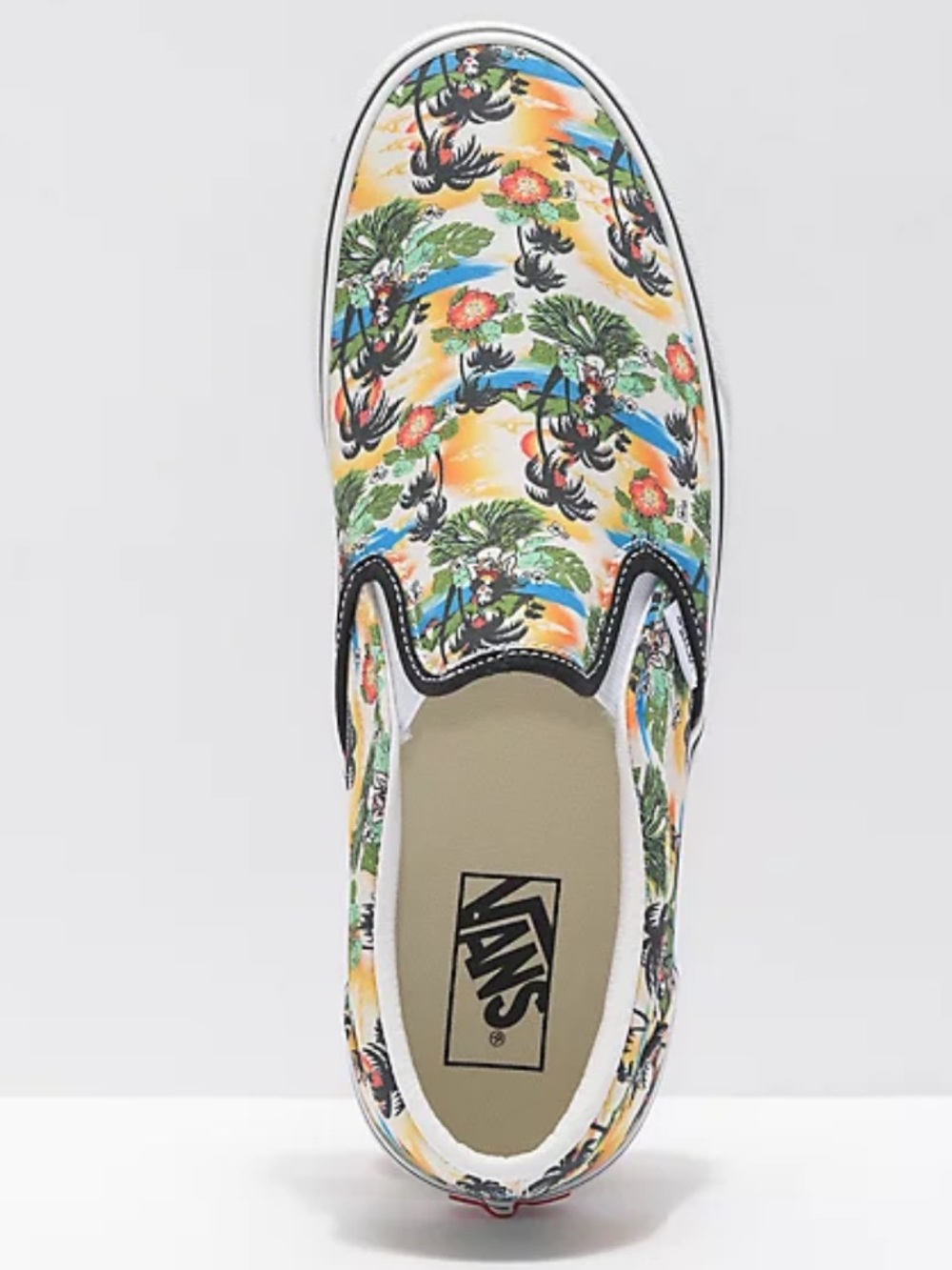 Vans Classic Slip On Tropical Hula Girl Hawaiian Print Shoes Mens 8.5 Womens 10